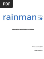 Rainman Watermaker Installation Guidelines v2.0