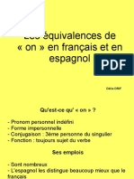 Oral Grammaire Contrastive Équivalences de On PDF