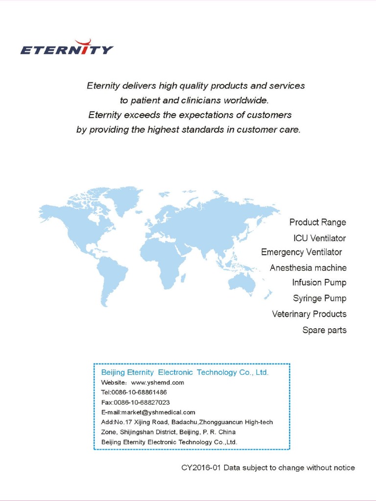 Beijing Eternity AM852 Veterinary Anaesthesia Machine - User Manual ...