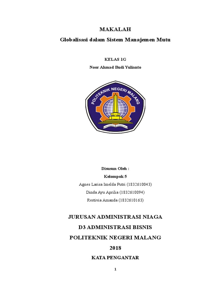 Makalah Sistem Manajemen Mutu Globalisasi