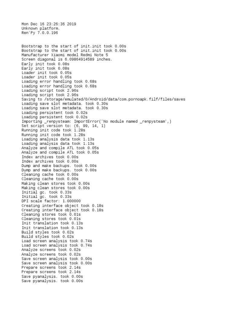 F.I.L.F Android Game Initialization Log | PDF | Texture Mapping | Booting