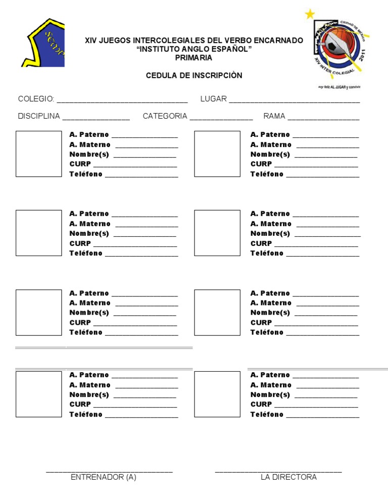 Cédula de inscripción de alumnos IAE