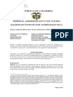 73001-23-33-002-2018-00204-00 Electoral - Efraín Hincapié G. vs. Personero Municipal de Ibagué - Inhabilidad Temporal y Contratación