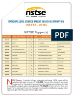 NSTSE Toppers 2018 PDF