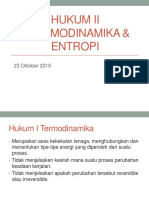 Hukum Termodinamika II, Entropi, Entalpi, F, Dan G