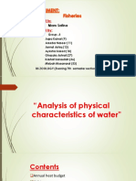 Analysis of Physical Characteristics of Water