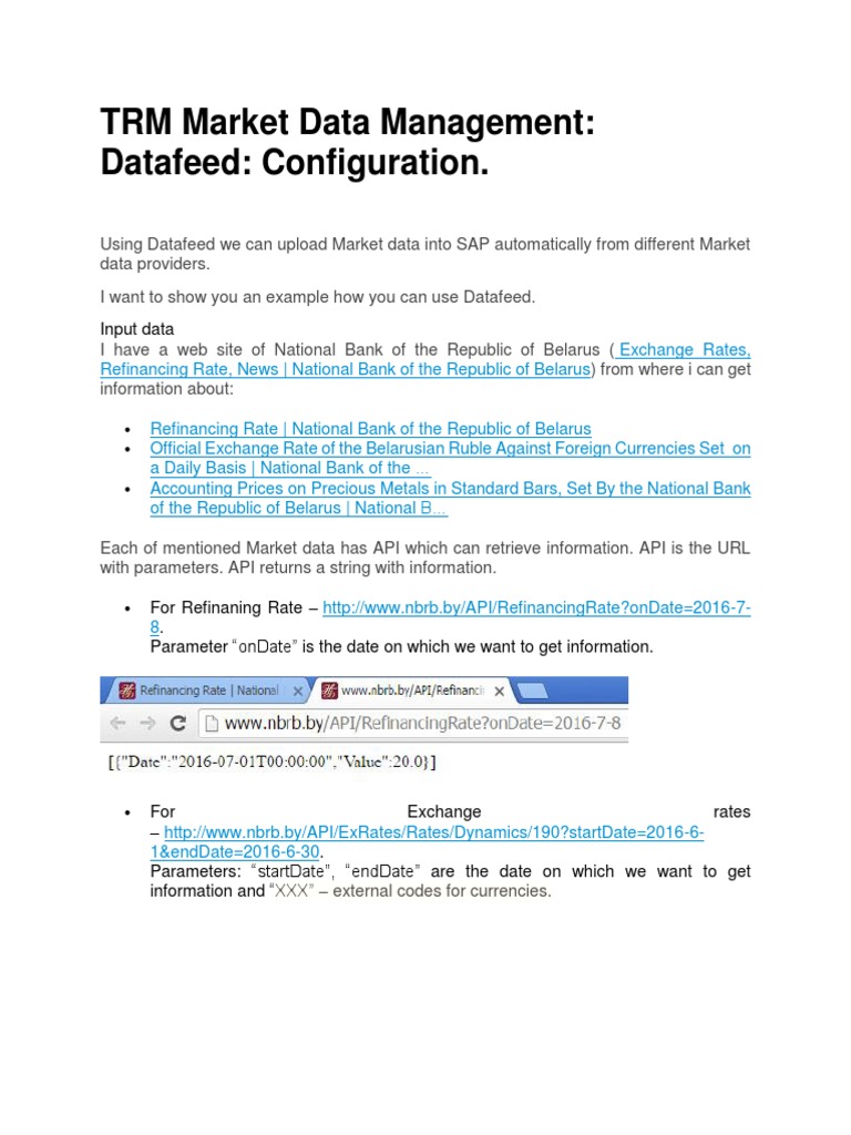 TRM Datafeed Configuration Guide | PDF | Proxy Server | Internet