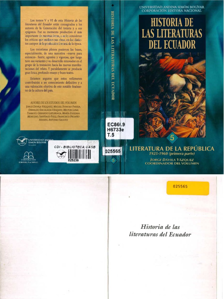 Historia de Las Literaturas Del Ecuador PDF PDF