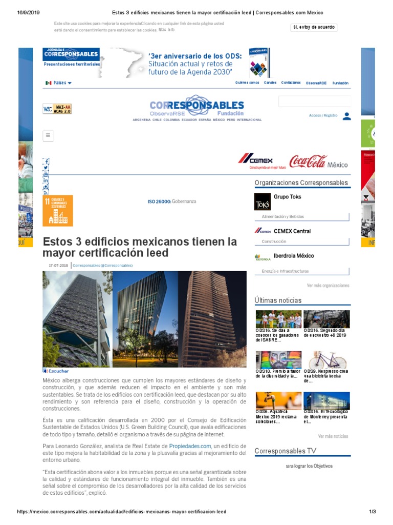 Edificios LEED Platino en México | PDF | Liderazgo en Energía y Diseño ...