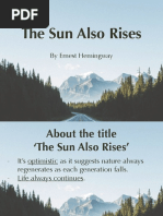 The Sun Also Rises PDF (Summary)