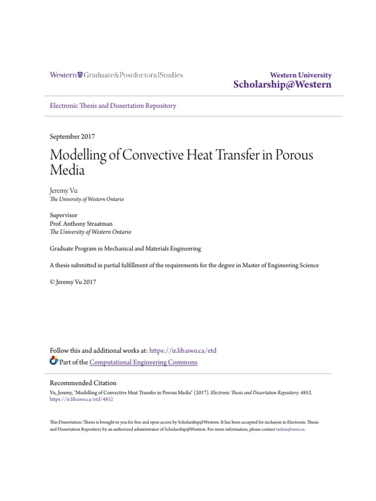 Modelling of Convective Heat Transfer in Porous Media - Vu - 2017 PDF ...