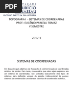 Topografia I - Sistemas de Coordenadas