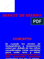 Deficit de Hierro hematologia