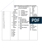 2018 State 5th Grade ANSWER KEY Reading and Use of English