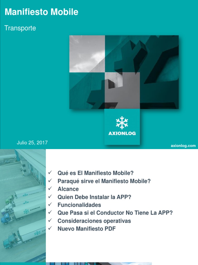 Presentacion Axionlog MM Nuevo | PDF | Aplicación movil | Teléfonos móviles