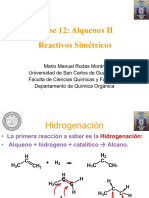 Hidrogenación y halogenación de alquenos: reactivos simétricos