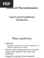 Advanced Thermodynamics: Vapor/Liquid Equilibrium