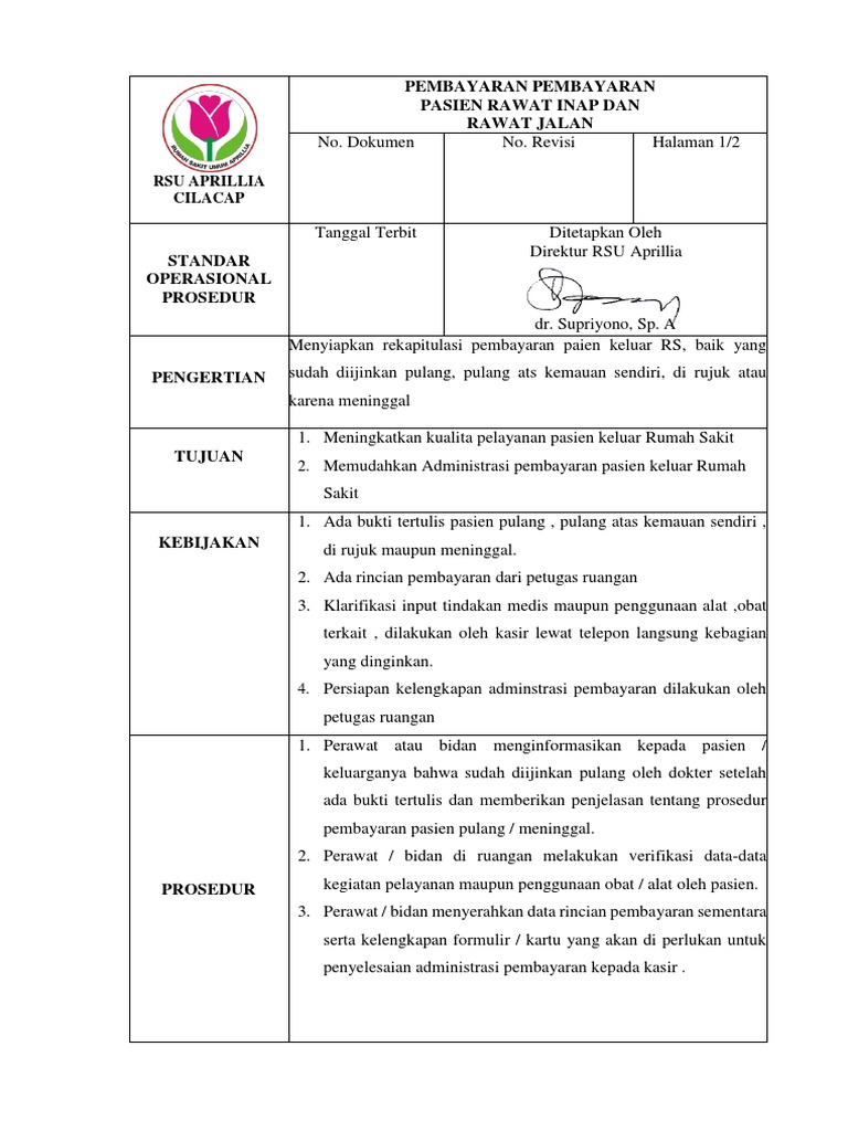 SPO Pembayaran PAsien RAnap RAjal | PDF