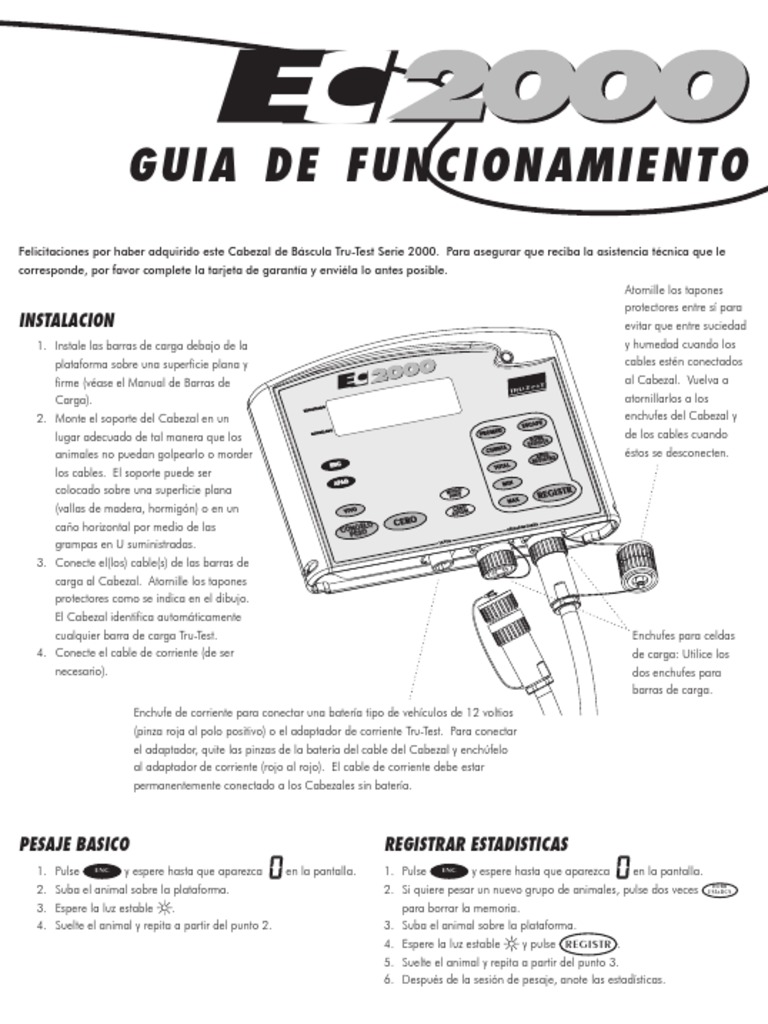 EC2000 User Guide (ES) | PDF | Balanza | Células Galvánicas