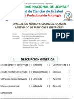 Evaluacion Neuropsicologica, Examen Abreviado de Funciones Superiores