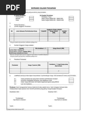 Borang Kajian Pasaran Pdf