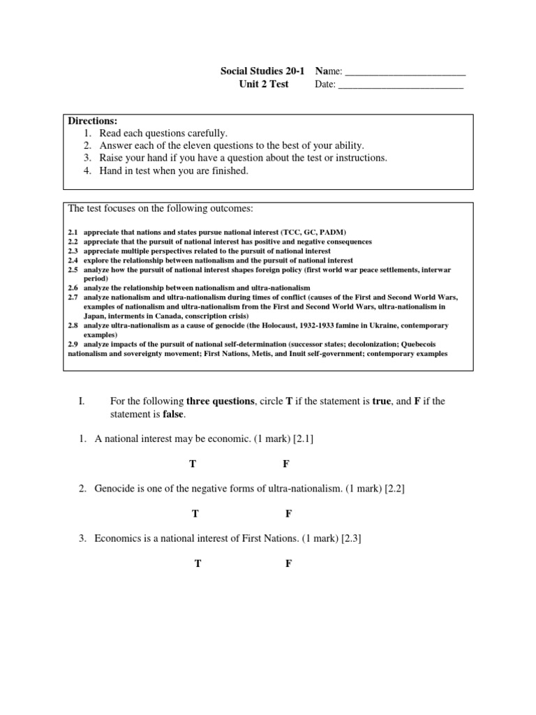 Social studies 30-2 final exam image