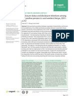 Disclosure Status and Disclosure Intentions Among HIV Positive Persons in Rural Western Kenya 2011 2012