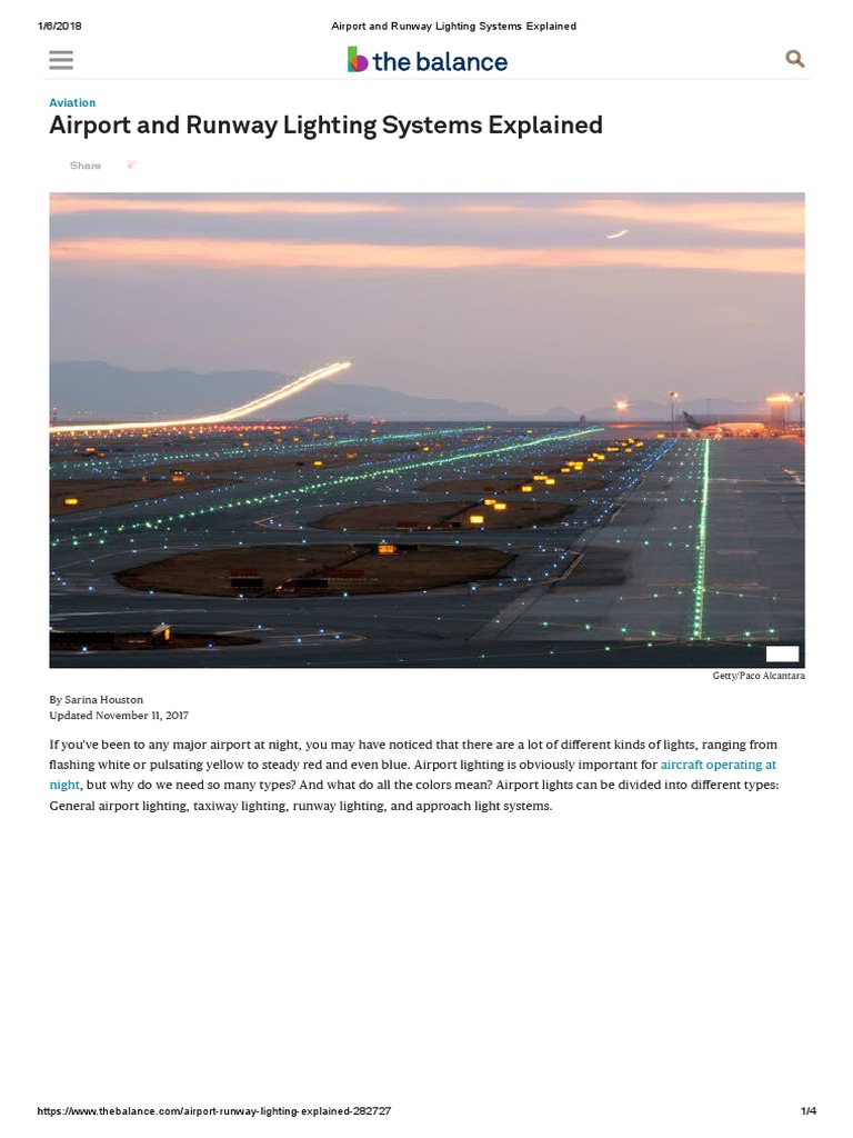 Airport and Runway Lighting Systems Explained PDF Airport Aerospace