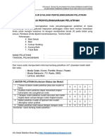 Format Contoh Formulir Evaluasi Penyelenggaraan Pelatihan PDF