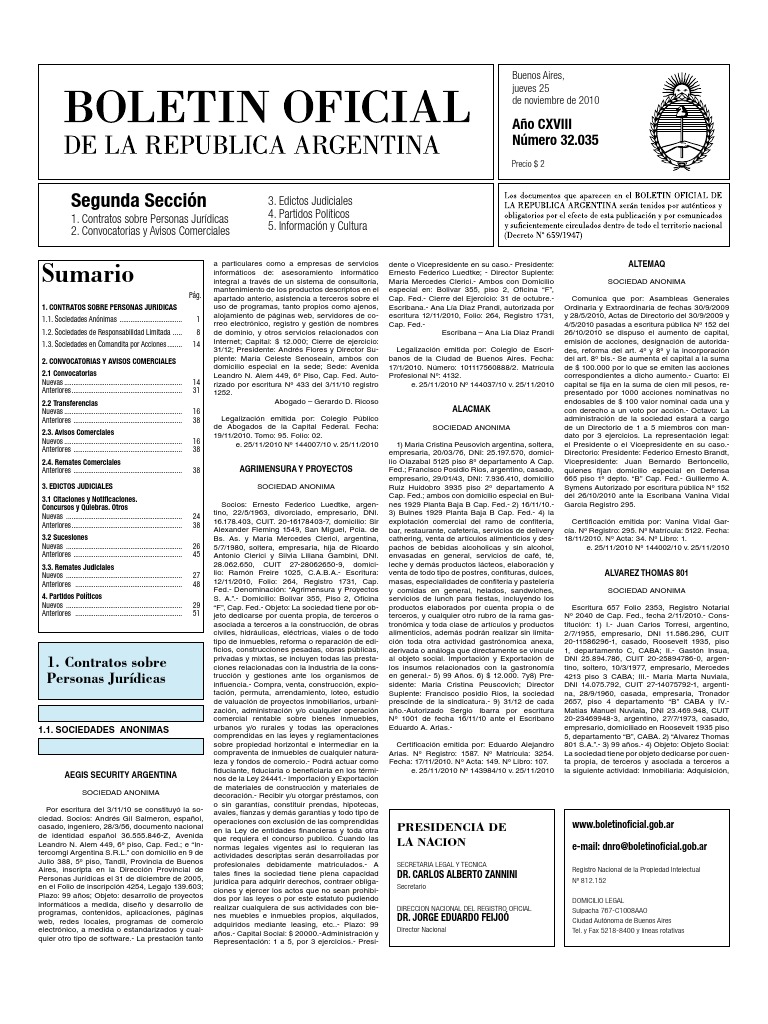 Boletin Oficial de La Nación | PDF | Ley de fideicomiso | Business, image size:768x1024