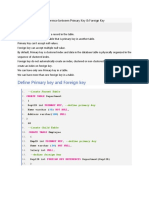 Difference between Primary KeyAndForeignKey