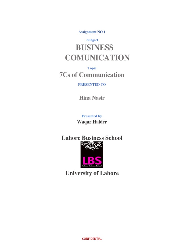 7C-BC Assignment PDF | PDF | Communication | Human Communication