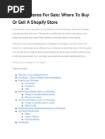 Shopify Stores For Sale - Where To Buy or Sell A Shopify Store