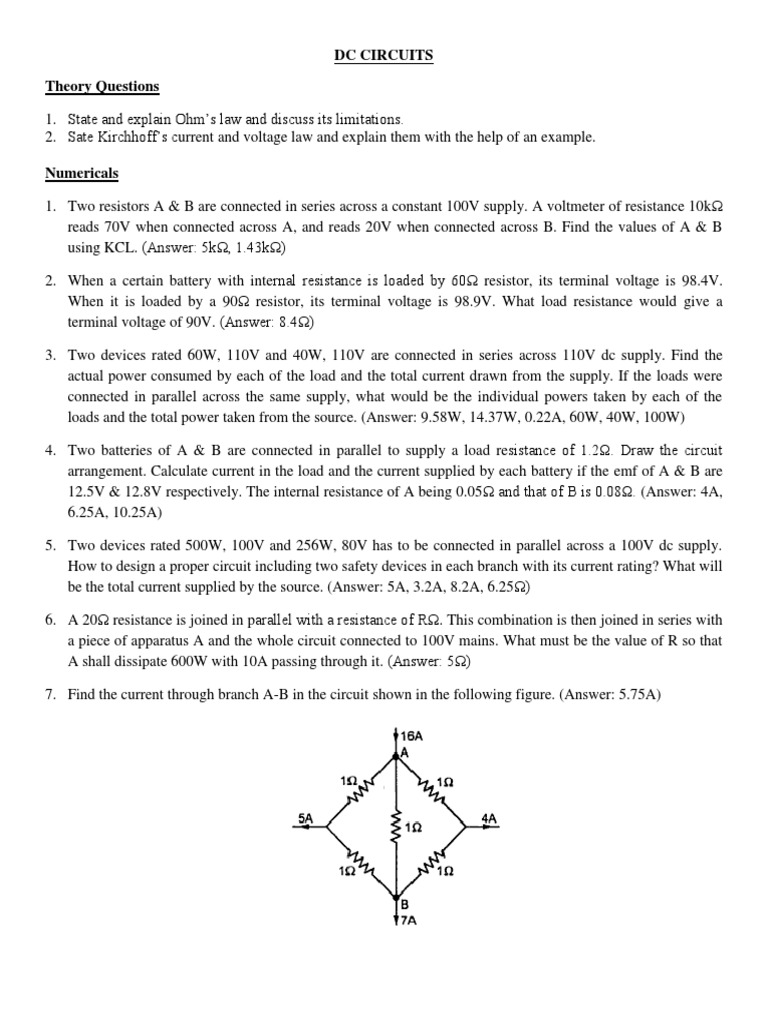 Electrical Question Bank PDF Series And Parallel Circuits Inductor