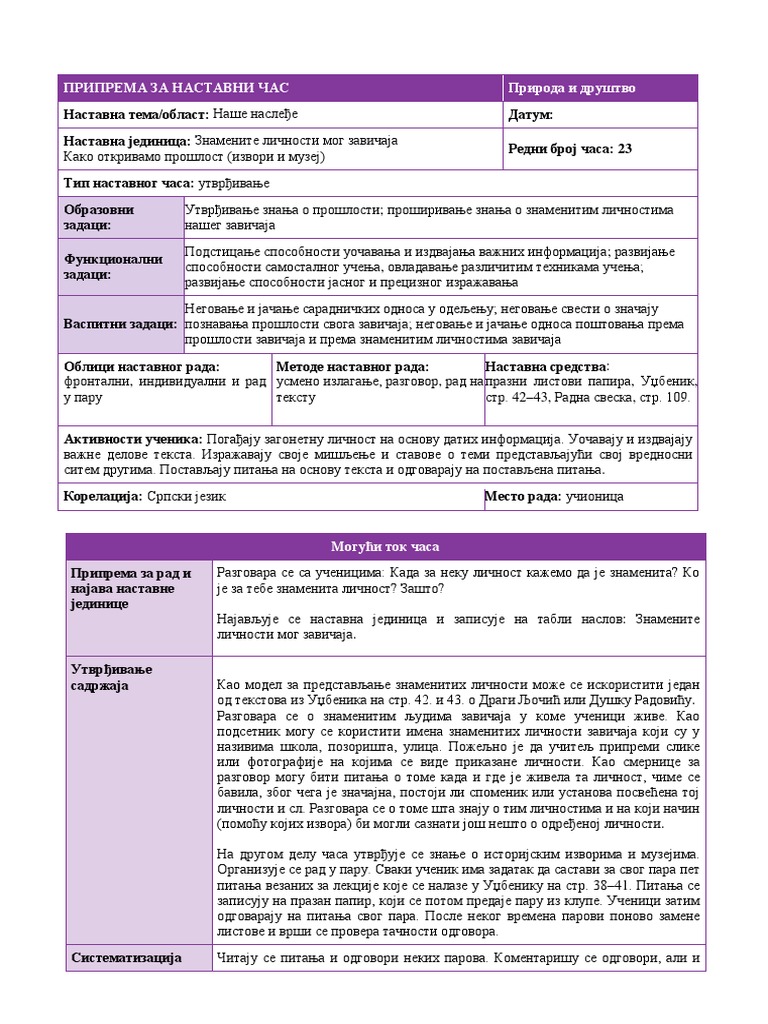 23 Znamenite Licnosti Mog Zavicaja Kako Otkrivamo Proslost U PDF