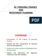 MANAGING PERSONAL FINANCES AND INVESTMENT PLANNING