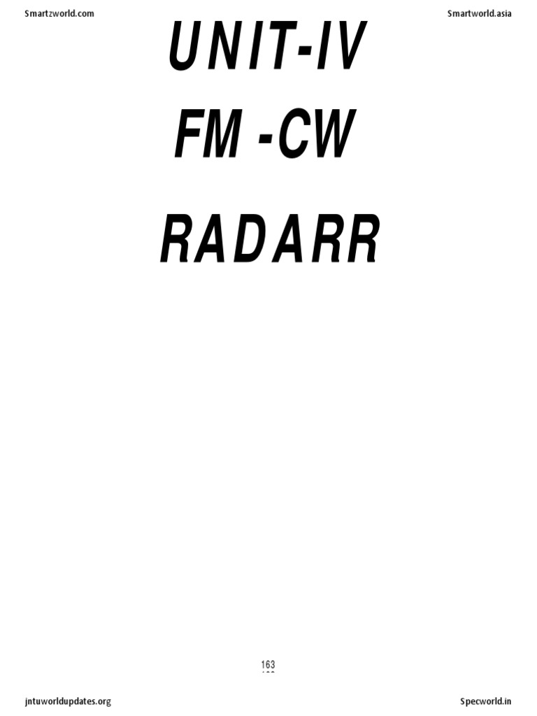 FMCW Radar Principles and Applications | PDF | Radar | Frequency Modulation