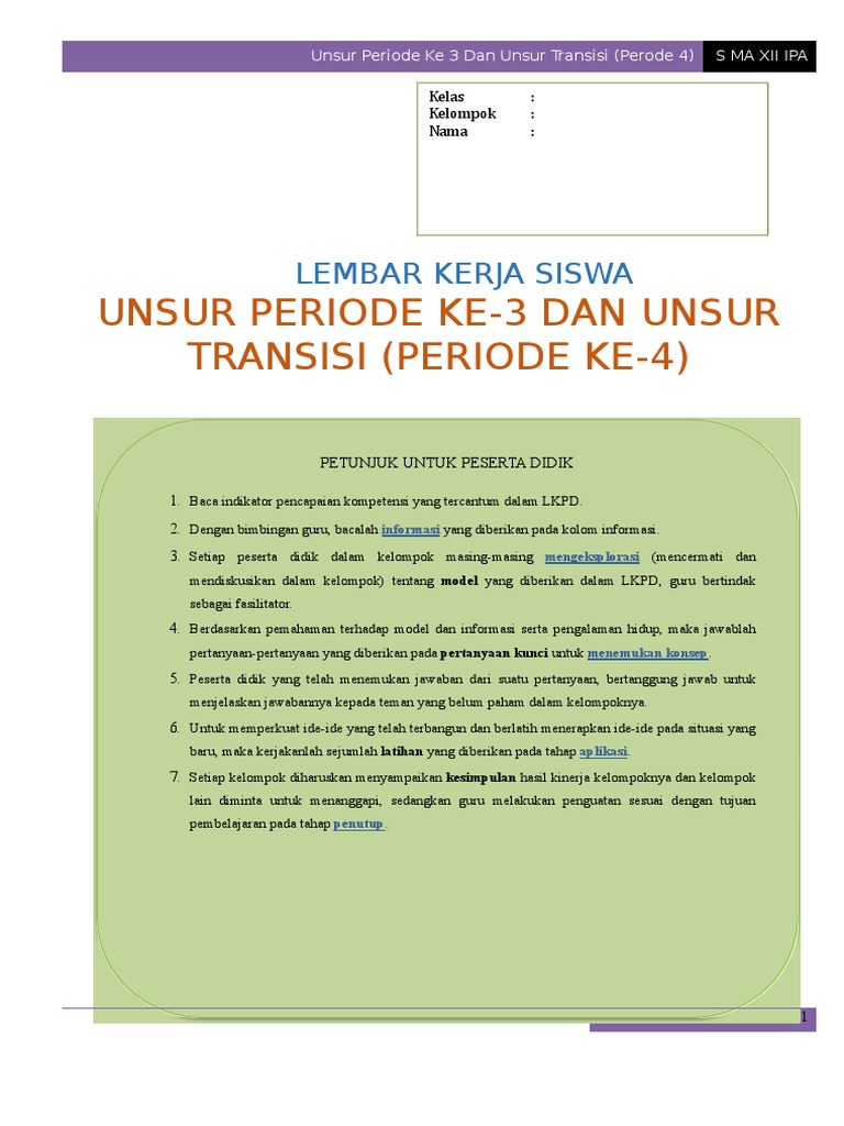 Lkpd Unsur Periode 3