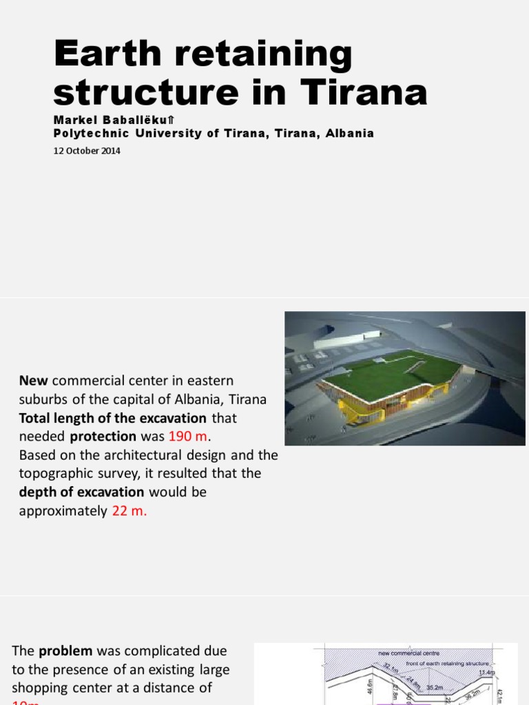 Earth Retaining Structures in Tirana | PDF | Deep Foundation ...