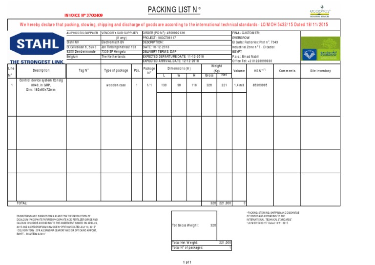 Packing List PDF | PDF | Supply Chain Management | Business