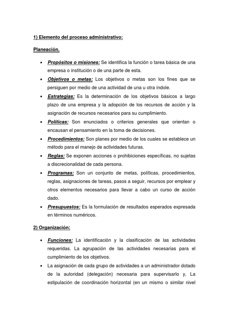 Etapas de la Administración Educativa | PDF | Planificación | Evaluación