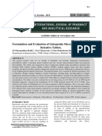 Formulation and Evaluation of Gabapentin Mucoadhesive Gastro Retentive Tablets.