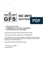 ISC 2015 Mathematics Solved Paper PDF
