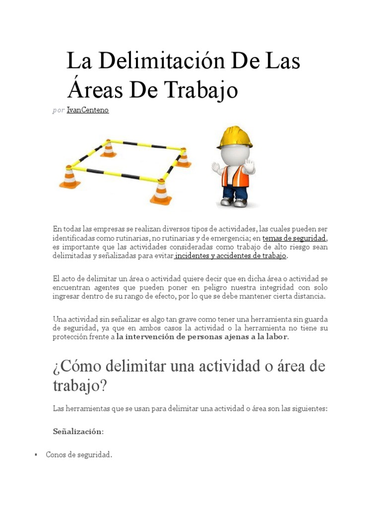 Delimitación y señalización de áreas de trabajo PDF