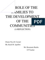Role of The Families (A Reflection)