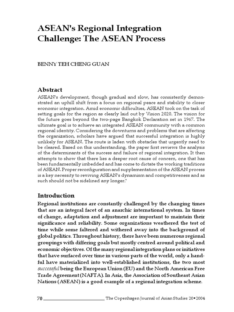 ASEAN's Integration Challenges Explained | PDF | Asean Free Trade Area ...