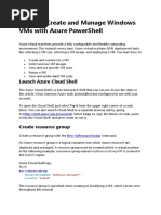 Create and Manage Windows VMs With Azure PowerShell