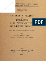 Descartes, R. Lettres A Regius Et Remarques Sur L'explication de L'esprit Humain. Ed. Rodis Lewis