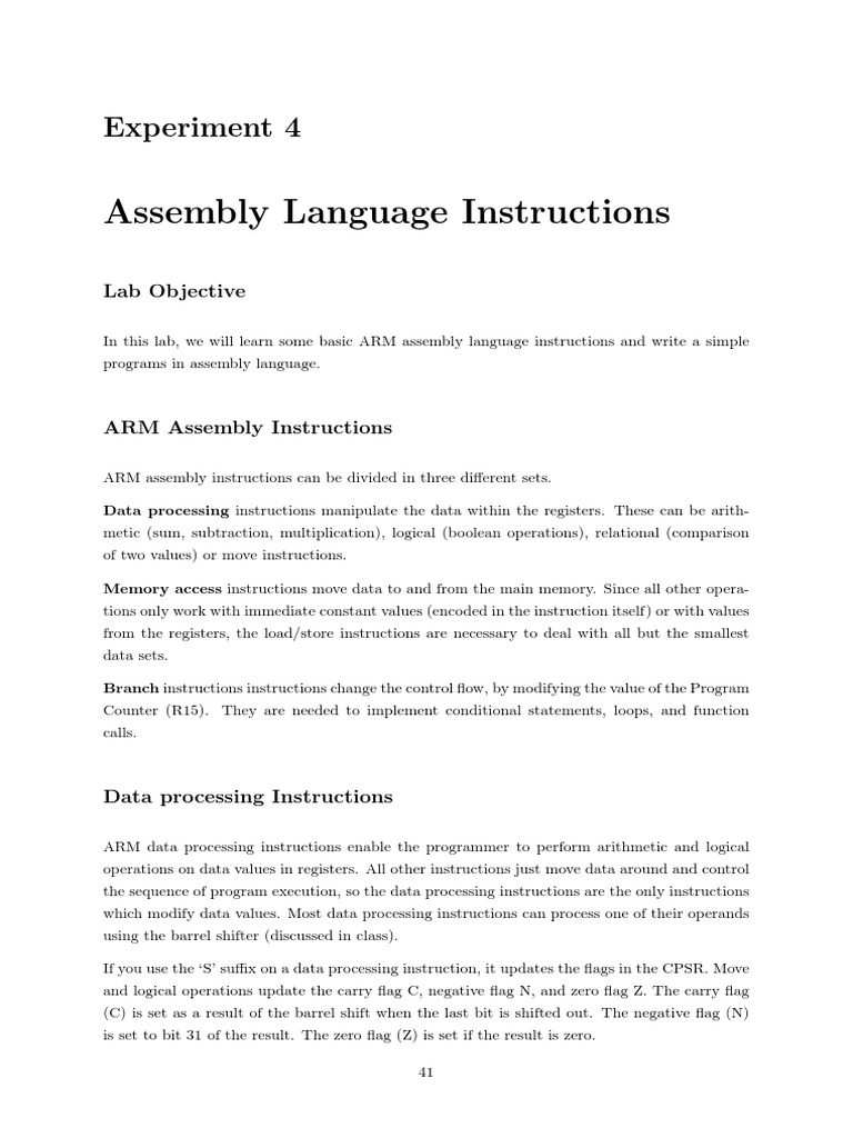 Experiment 4 | PDF | Assembly Language | Control Flow