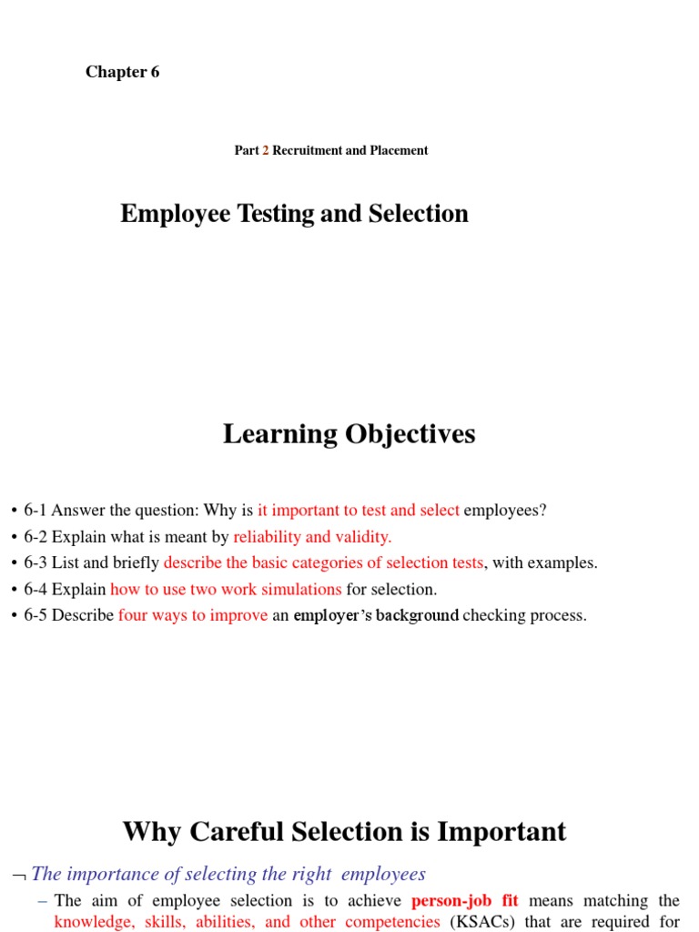 Employee Testing and Selection Strategies | PDF | Polygraph | Validity ...